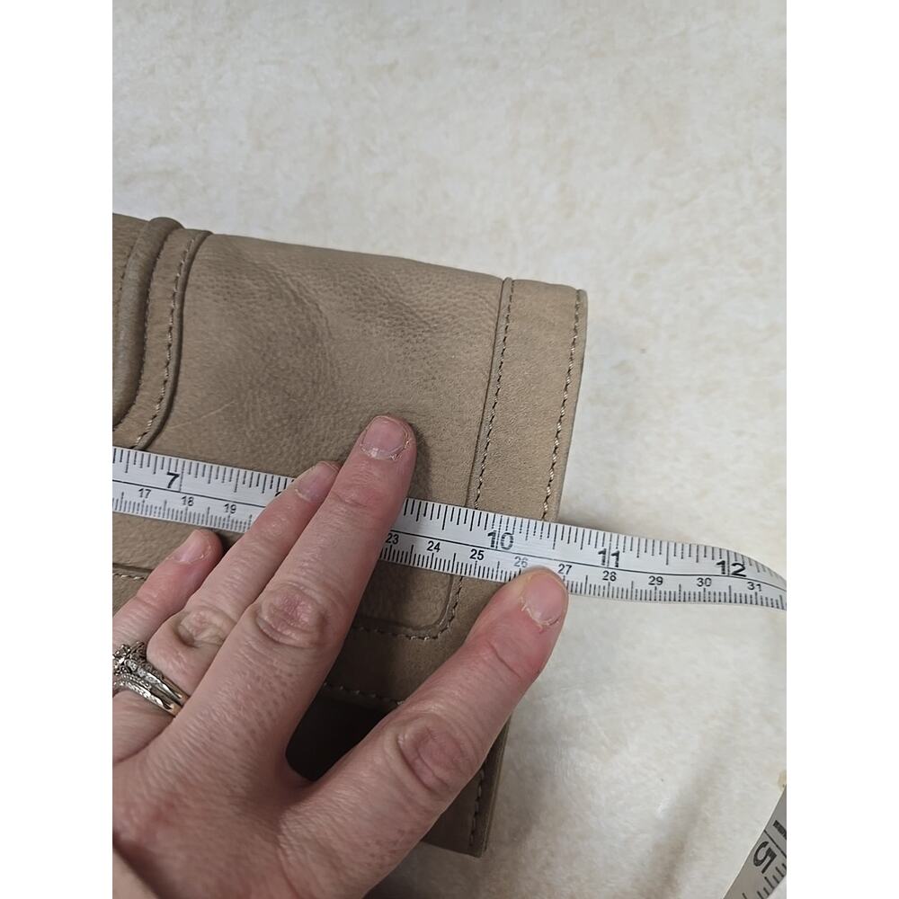 Comptoir des Cotonniers Tan Leather Clutch Wallet U-Shape Stitching Designer Bag - Picture 5 of 6